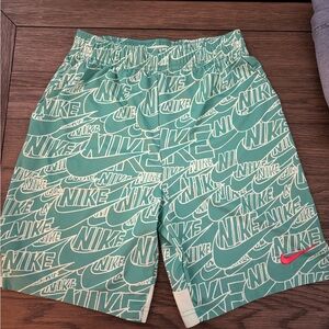 Nike Teal and White Patterned Shorts